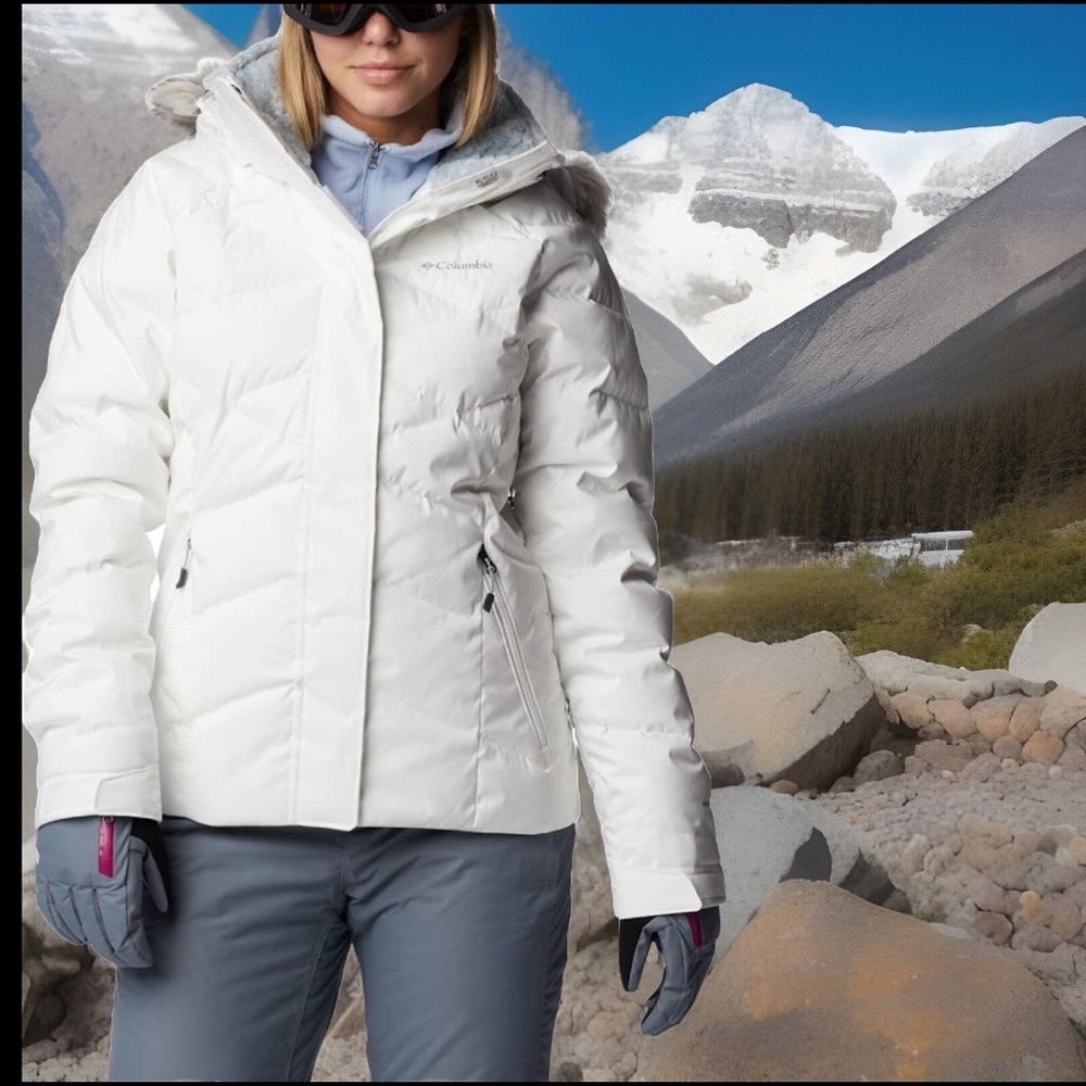 BEST COLUMBIA LAY D DOWN II JACKET WOMENS XL 550 Insulated Omni-Heat Ski & Snow